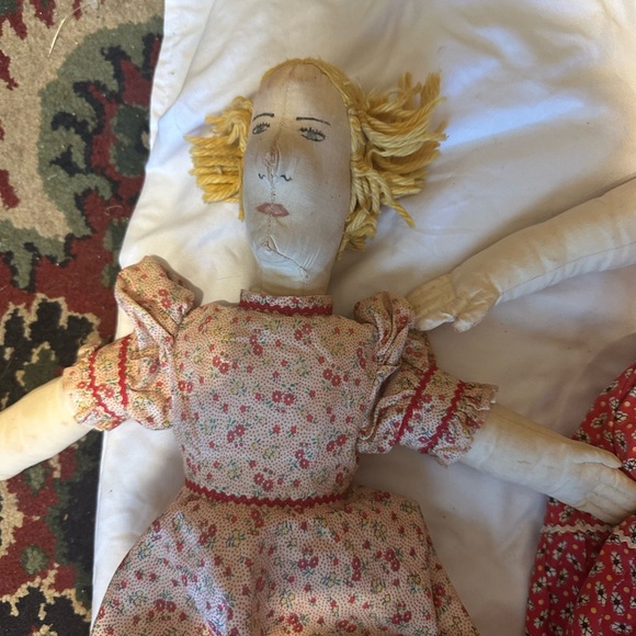 Vintage Handmade Rag Dolls Set - Picture 2 of 11